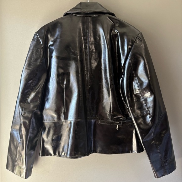Vintage Banana Republic size 14 Patent Leather Jacket, Shiny, grunge, emo 🖤 - Picture 8 of 8
